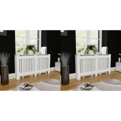 vidaXL Heizkörperabdeckung 2 Stk. Weiß MDF 152 cm