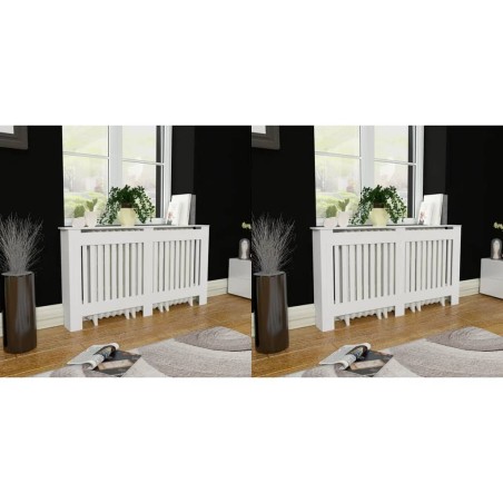 vidaXL Heizkörperabdeckung 2 Stk. Weiß MDF 152 cm