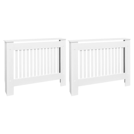 vidaXL Heizkörperabdeckung 2 Stk. Weiß MDF 112 cm