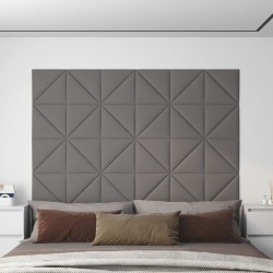 Wandpaneele 12 Stk. Hellgrau 30x30 cm Stoff 0,54 m²