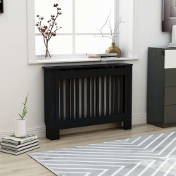 vidaXL Heizkörperverkleidung Schwarz 112 x 19 x 81 cm MDF