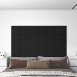 Wandpaneele 12 Stk. Schwarz 30x15 cm Stoff 0,54 m²