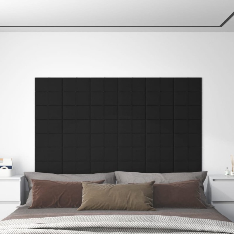 Wandpaneele 12 Stk. Schwarz 30x15 cm Stoff 0,54 m² Wandpaneele 12 Stk. Schwarz 30x15 cm Stoff 0,54 m²