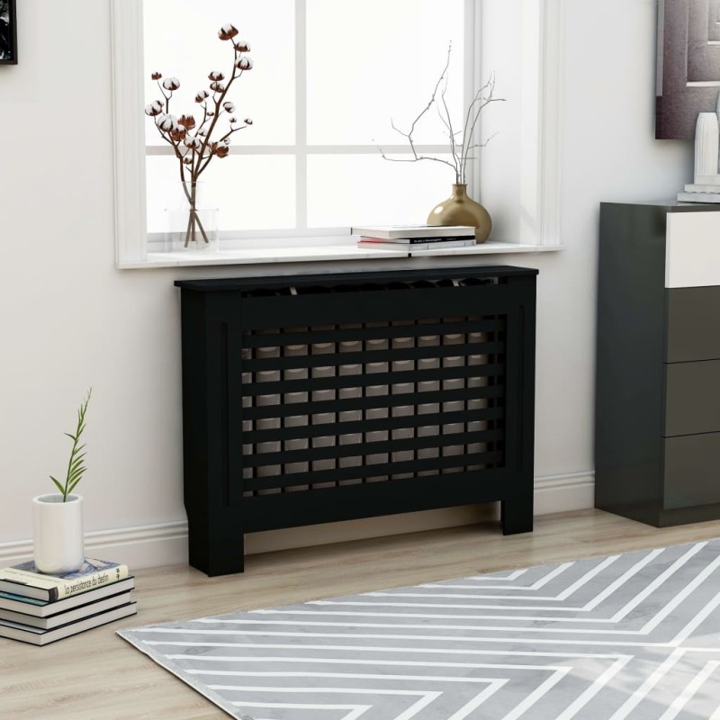 vidaXL Heizkörperverkleidung Schwarz 112 x 19 x 81 cm MDF vidaXL Heizkörperverkleidung Schwarz 112 x 19 x 81 cm MDF
