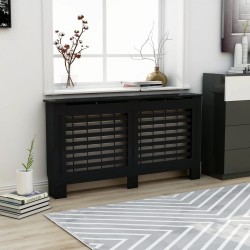 vidaXL Heizkörperverkleidung Schwarz 152 x 19 x 81 cm MDF