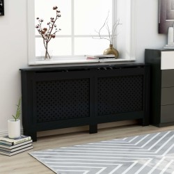 vidaXL Heizkörperverkleidung Schwarz 172 x 19 x 81 cm MDF