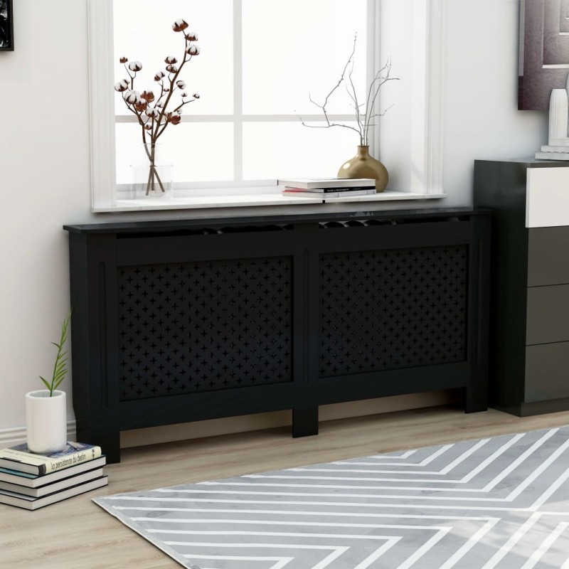 vidaXL Heizkörperverkleidung Schwarz 172 x 19 x 81 cm MDF vidaXL Heizkörperverkleidung Schwarz 172 x 19 x 81 cm MDF