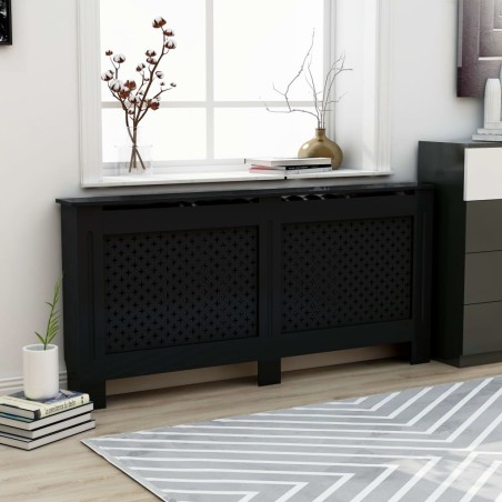 vidaXL Heizkörperverkleidung Schwarz 172 x 19 x 81 cm MDF