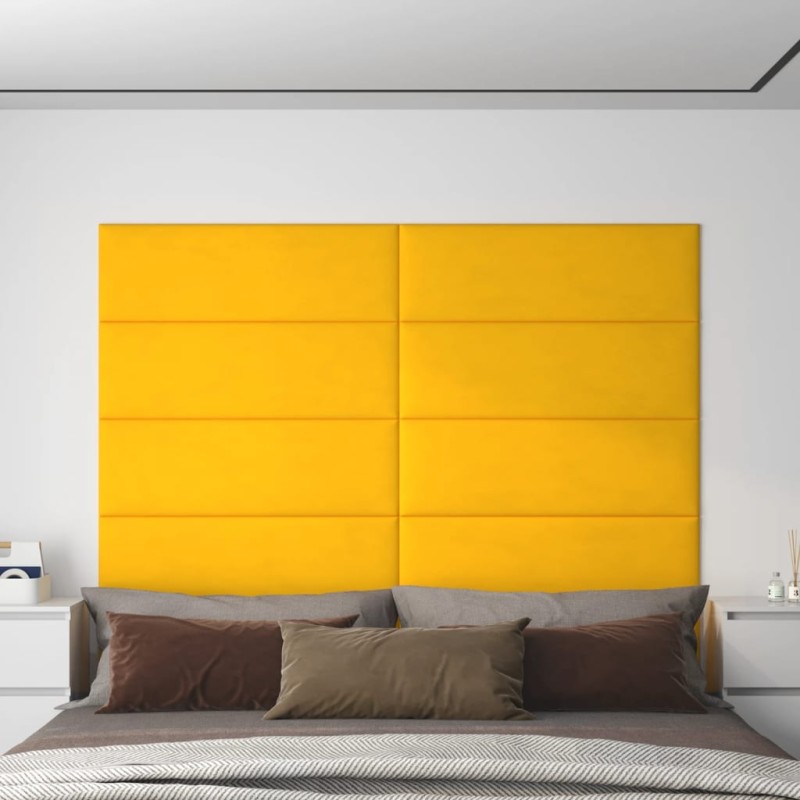 Wandpaneele 12 Stk. Gelb 90x30 cm Samt 3,24 m² Wandpaneele 12 Stk. Gelb 90x30 cm Samt 3,24 m²