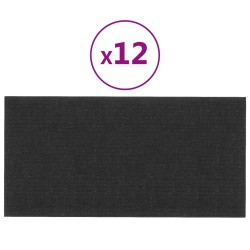 vidaXL Wandpaneele 12 Stk. Schwarz 30x15 cm Stoff 0,54 m²