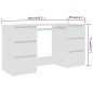 vidaXL Schreibtisch Weiß 140x50x77 cm Holzwerkstoff vidaXL Schreibtisch Weiß 140x50x77 cm Holzwerkstoff
