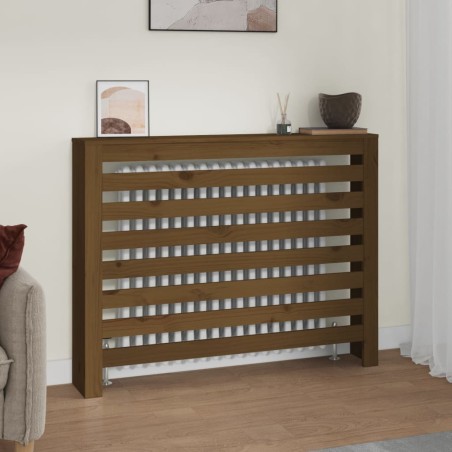 vidaXL Heizkörperverkleidung Honigbraun 108,5x19x84cm Massivholz