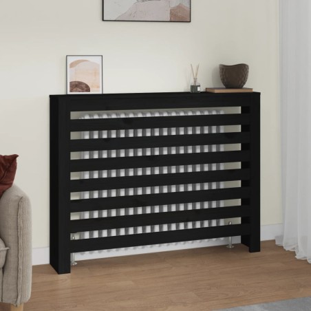 vidaXL Heizkörperverkleidung Schwarz 108,5x19x84 cm Massivholz Kiefer