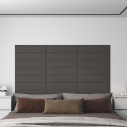 Wandpaneele 12 Stk. Dunkelgrau 60x15 cm Stoff 1,08 m²