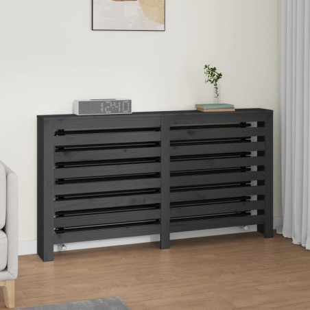 vidaXL Heizkörperverkleidung Grau 153x19x84 cm Massivholz Kiefer