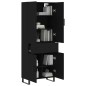 Highboard Schwarz 69,5x34x180 cm Holzwerkstoff Highboard Schwarz 69,5x34x180 cm Holzwerkstoff