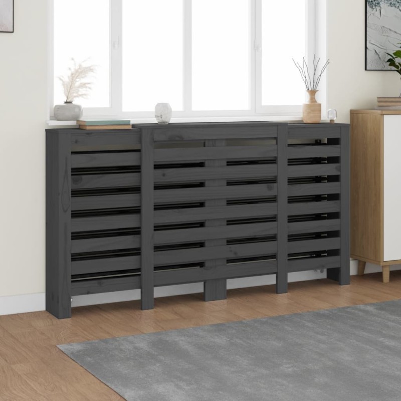 vidaXL Heizkörperverkleidung Grau 210x21x85 cm Massivholz Kiefer vidaXL Heizkörperverkleidung Grau 210x21x85 cm Massivholz Kiefer