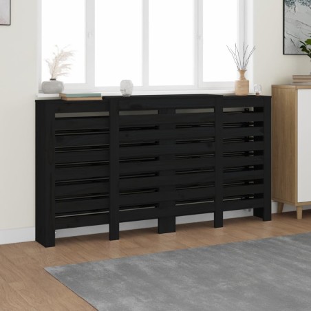 vidaXL Heizkörperverkleidung Schwarz 210x21x85 cm Massivholz Kiefer