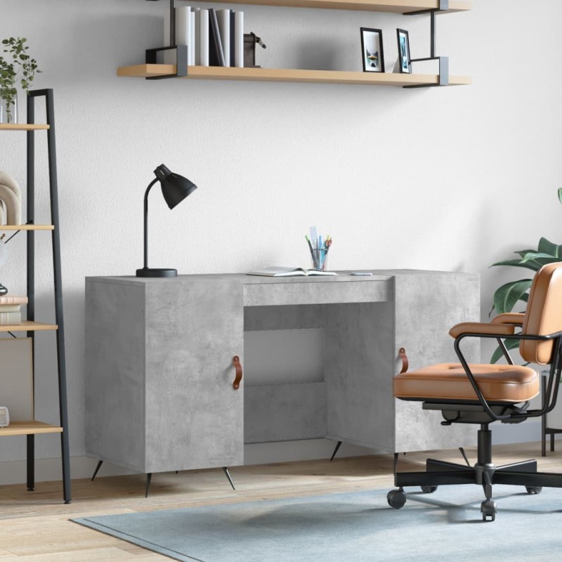vidaXL Schreibtisch Betongrau 140x50x75 cm Holzwerkstoff vidaXL Schreibtisch Betongrau 140x50x75 cm Holzwerkstoff
