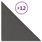 Wandpaneele 12 Stk. Grau 30x30 cm Kunstleder 0,54 m² Wandpaneele 12 Stk. Grau 30x30 cm Kunstleder 0,54 m²