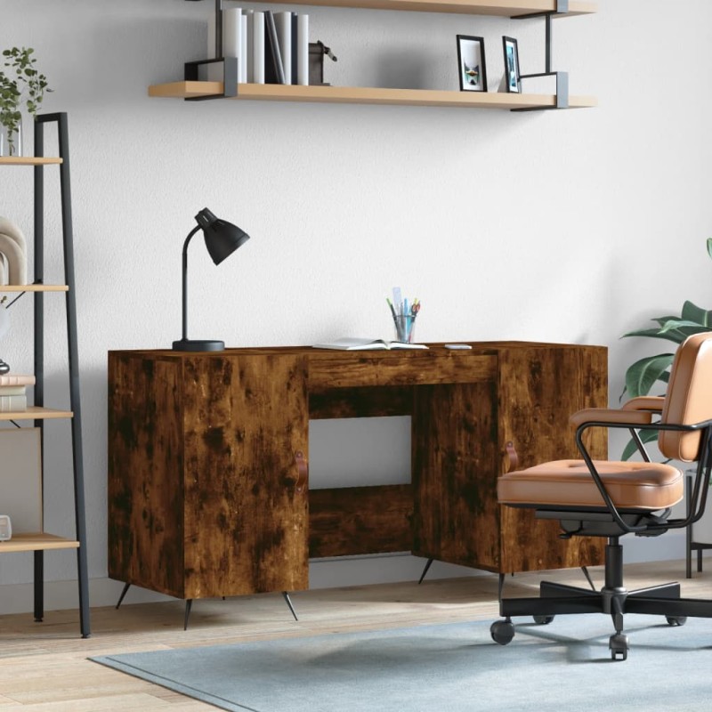 vidaXL Schreibtisch Räuchereiche 140x50x75 cm Holzwerkstoff vidaXL Schreibtisch Räuchereiche 140x50x75 cm Holzwerkstoff