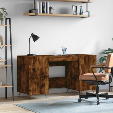 vidaXL Schreibtisch Räuchereiche 140x50x75 cm Holzwerkstoff