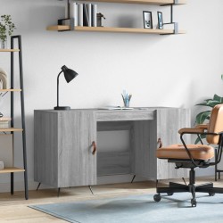 vidaXL Schreibtisch Grau Sonoma 140x50x75 cm Holzwerkstoff