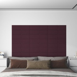 Wandpaneele 12 Stk. Lila 60x15 cm Stoff 1,08 m²