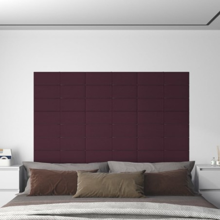 Wandpaneele 12 Stk. Lila 60x15 cm Stoff 1,08 m²