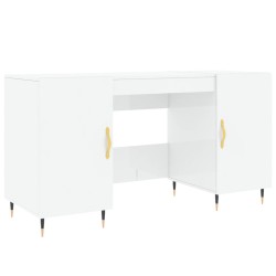 vidaXL Schreibtisch Hochglanz-Weiß 140x50x75 cm Holzwerkstoff
