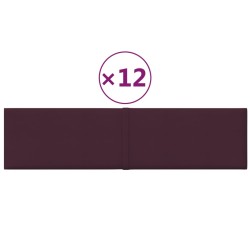 Wandpaneele 12 Stk. Lila 60x15 cm Stoff 1,08 m²