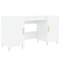 vidaXL Schreibtisch Hochglanz-Weiß 140x50x75 cm Holzwerkstoff