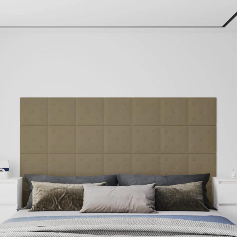 Wandpaneele 12 Stk. Cappuccino-Braun 30x30cm Kunstleder 1,08 m² Wandpaneele 12 Stk. Cappuccino-Braun 30x30cm Kunstleder 1,08 m²