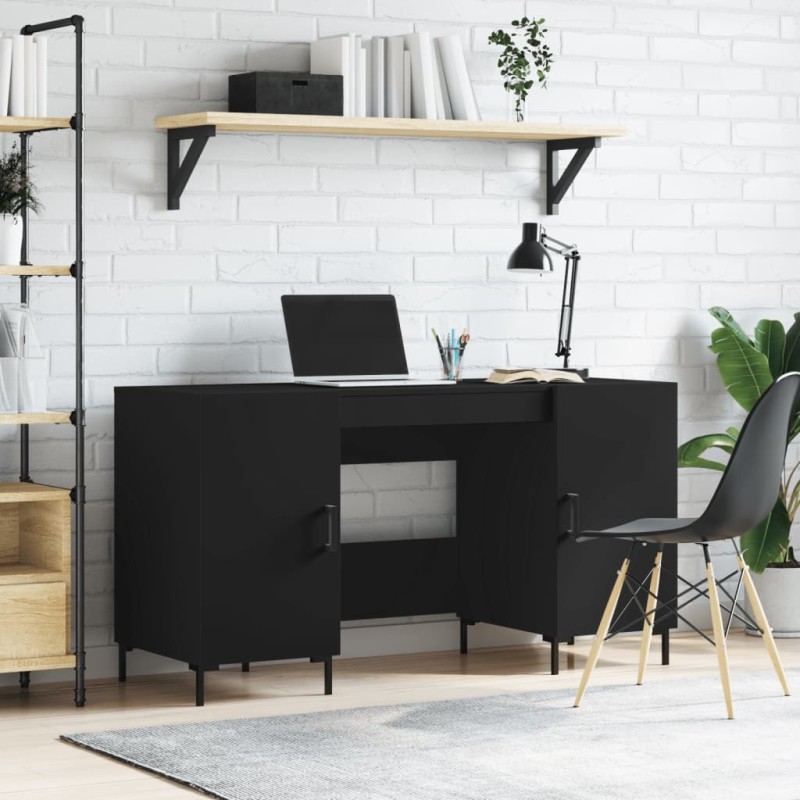 vidaXL Schreibtisch Schwarz 140x50x75 cm Holzwerkstoff vidaXL Schreibtisch Schwarz 140x50x75 cm Holzwerkstoff