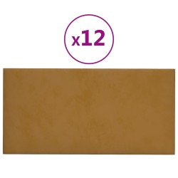 Wandpaneele 12 Stk. Braun 30x15 cm Samt 0,54 m²
