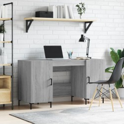 vidaXL Schreibtisch Grau Sonoma 140x50x75 cm Holzwerkstoff