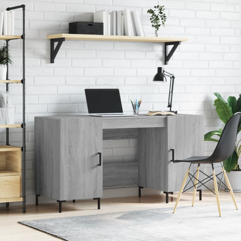 vidaXL Schreibtisch Grau Sonoma 140x50x75 cm Holzwerkstoff vidaXL Schreibtisch Grau Sonoma 140x50x75 cm Holzwerkstoff