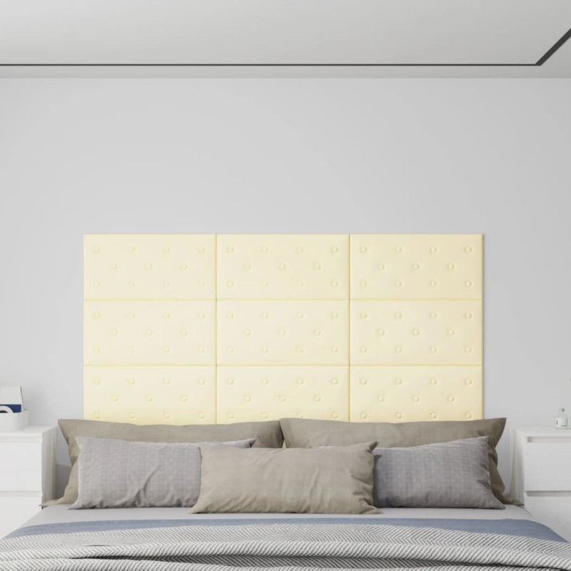 Wandpaneele 12 Stk. Creme 60x30 cm Kunstleder 2,16 m² Wandpaneele 12 Stk. Creme 60x30 cm Kunstleder 2,16 m²