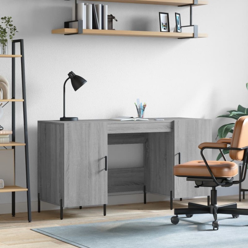 vidaXL Schreibtisch Grau Sonoma 140x50x75 cm Holzwerkstoff vidaXL Schreibtisch Grau Sonoma 140x50x75 cm Holzwerkstoff