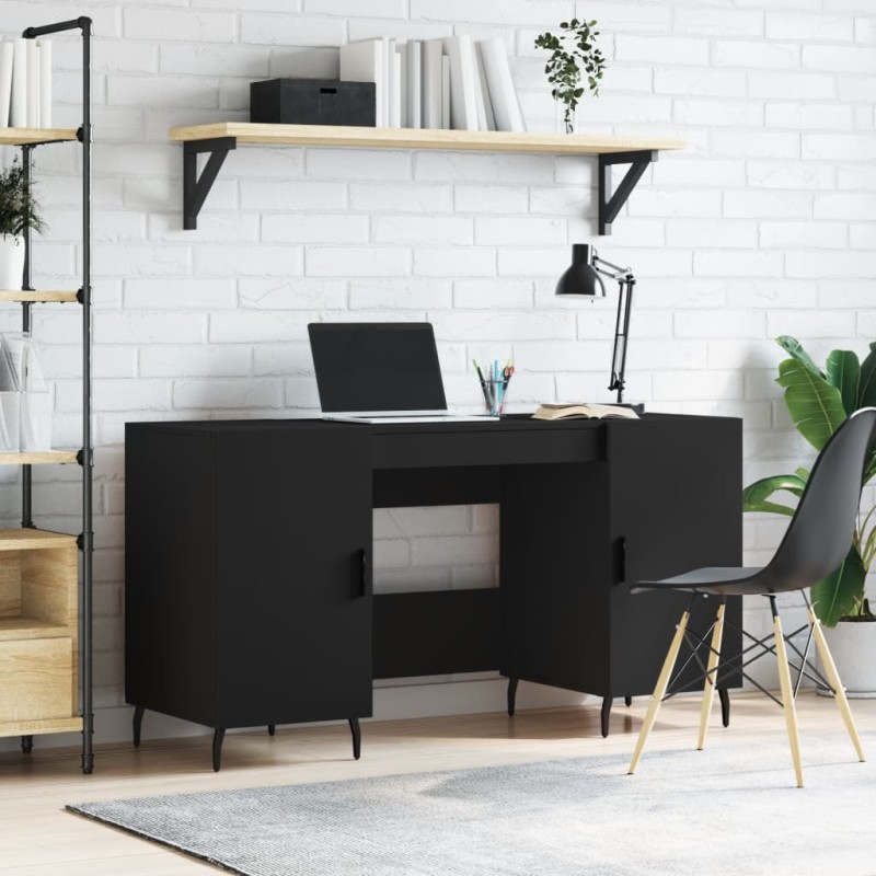 vidaXL Schreibtisch Schwarz 140x50x75 cm Holzwerkstoff vidaXL Schreibtisch Schwarz 140x50x75 cm Holzwerkstoff