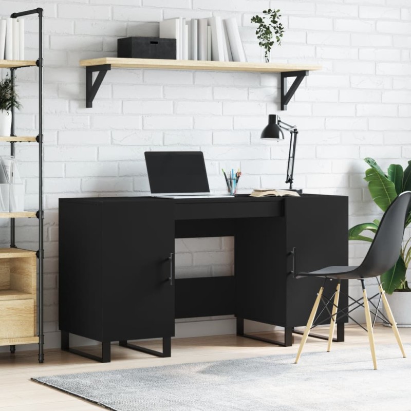 vidaXL Schreibtisch Schwarz 140x50x75 cm Holzwerkstoff vidaXL Schreibtisch Schwarz 140x50x75 cm Holzwerkstoff
