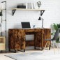 vidaXL Schreibtisch Räuchereiche 140x50x75 cm Holzwerkstoff vidaXL Schreibtisch Räuchereiche 140x50x75 cm Holzwerkstoff