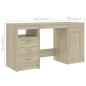 vidaXL Schreibtisch Sonoma-Eiche 140x50x76 cm Holzwerkstoff vidaXL Schreibtisch Sonoma-Eiche 140x50x76 cm Holzwerkstoff