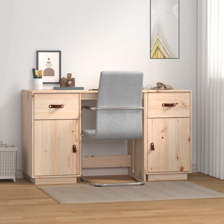 vidaXL Schreibtisch mit Schränken 135x50x75 cm Massivholz Kiefer