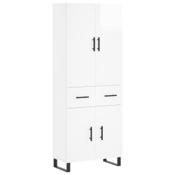 vidaXL Highboard Hochglanz-Weiß 69,5x34x180 cm Holzwerkstoff
