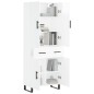 vidaXL Highboard Hochglanz-Weiß 69,5x34x180 cm Holzwerkstoff vidaXL Highboard Hochglanz-Weiß 69,5x34x180 cm Holzwerkstoff