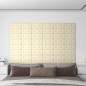 Wandpaneele 12 Stk. Creme 30x15 cm Kunstleder 0,54 m² Wandpaneele 12 Stk. Creme 30x15 cm Kunstleder 0,54 m²