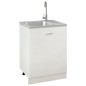 vidaXL Spüle mit Abtropffläche Set Silbern 500x600x155 mm Edelstahl vidaXL Spüle mit Abtropffläche Set Silbern 500x600x155 mm Edelstahl
