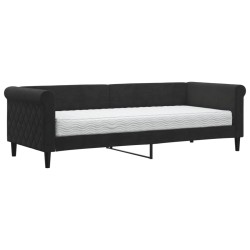 vidaXL Tagesbett mit Matratze Schwarz 80x200 cm Samt