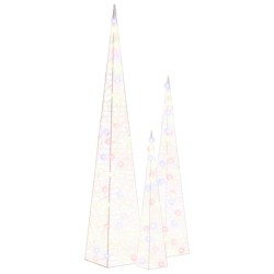 vidaXL LED-Leuchtkegel-Set Acryl Deko Mehrfarbig 60/90/120cm